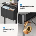 thumbnail image 2 of ZUNMOS Small Desk with Fabric Drawers & Storage Bag Iron Hook, Home Office Computer Desk, Writing Desk for Bedroom, 32 Inch, Black, 2 of 7