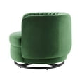 thumbnail image 4 of Armchair Swivel Accent Tufted Chair, Black Green, Velvet, Modern Contemporary, Living Lounge Cafe Room Hotel Lobby Hospitality, 4 of 7