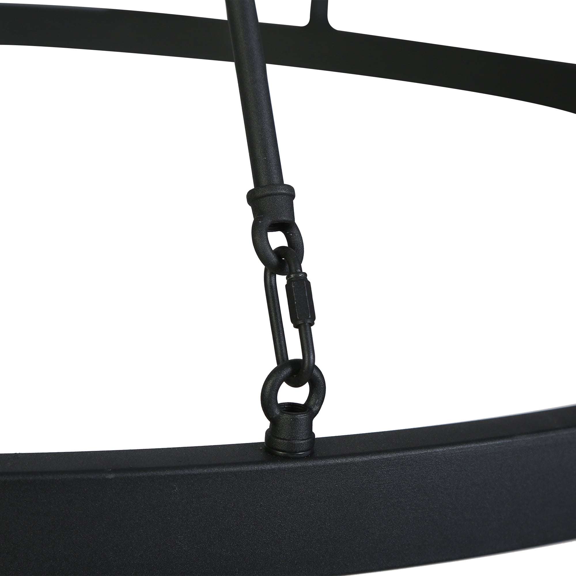 LNC Oversized 12-Light Matte Black Candle Chandelier, 39.4” Modern Round Design