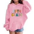 thumbnail image 2 of UACY Kids Fifth Grade Pullover Hoodie Colorful Letter Graphic Boys Girls Long Sleeve Hooded Sweatshirt (Pink, 13-14 Years), 2 of 5