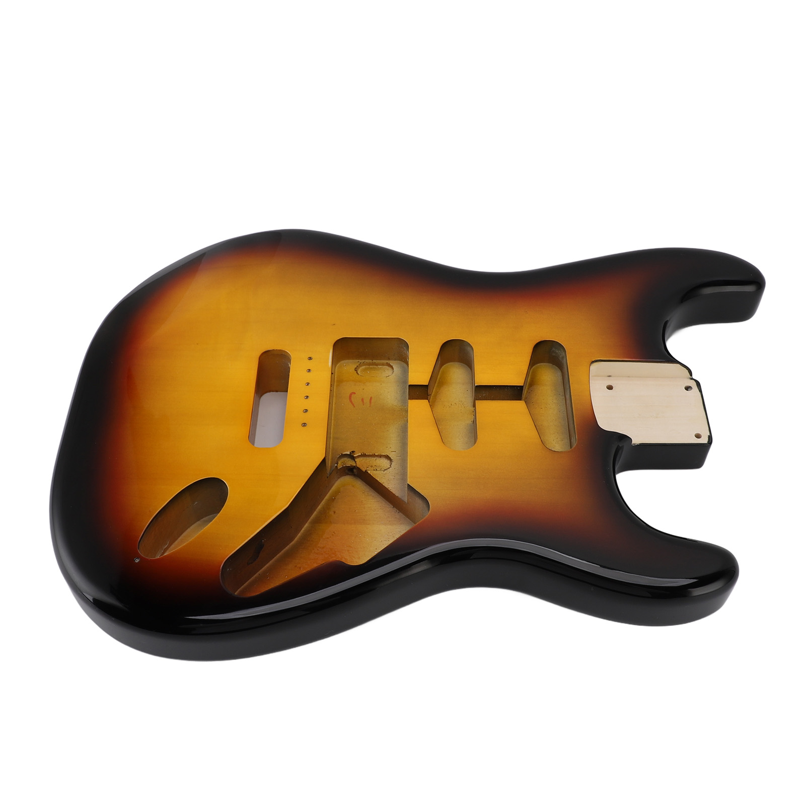 Electric Guitar Body, Electric Guitar Body Replacement Thin Satin Polyurethane Sealant Sunburst Pre Drilled Exquisite Poplar Wood  For ST Guitars