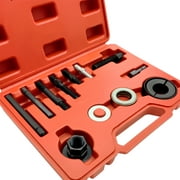 Carevas 14PCS Pulley Puller and Installer Kit, Auto Power Steering Pump Pulley Puller Remover/Installer Tool, Alternator Replacement for GM