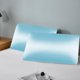thumbnail image 5 of Funda de almohada de seda de imitación | Color sólido de doble cara | Flequillo plisado | Poliéster suave y transpirable | Resistente a las arrugas | Se adapta a una almohada de 29.5x19.7 in, 5 of 6