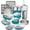 Blue/Silver, variant on Gotham Steel 20 Pc Pots and Pans Set Nonstick Cookware + Bakeware Set, Complete Ceramic for Kitchen, Non Stick with Lids, Dishwasher / Oven Safe, Toxic - Red