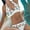 White, variant on Bikinis for Women 2 Piece Halter Sexy Flower Backless Bikini Two-Pieces Swimwear Swimsuit Beachwear Vacation Beach Swimwear Set Summer Clearance