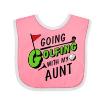 Inktastic Going Golfing with My Aunt- Kids Golf Boys or Girls Baby Bib
