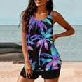 thumbnail image 6 of Aboser Tropical Print Hawaii Tankini Swimsuit Women Tummy Control 2 Piece Bathing Suit Trendy Blouson Top with Boyshorts Beachwear for Summer Vacation, 6 of 6