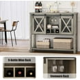 thumbnail image 2 of Coffee Bar Cabinet with Sliding Barn Doors & Wine Rack for Kitchen, 2 of 2