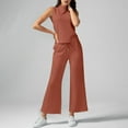 thumbnail image 2 of CHUMUD Petite Womens Matching Sets 2 Piece Summer Outfits Sleeveless High Neck Tank Tops & Wide Leg Pants Trousers Casual Going Out, 2 of 8