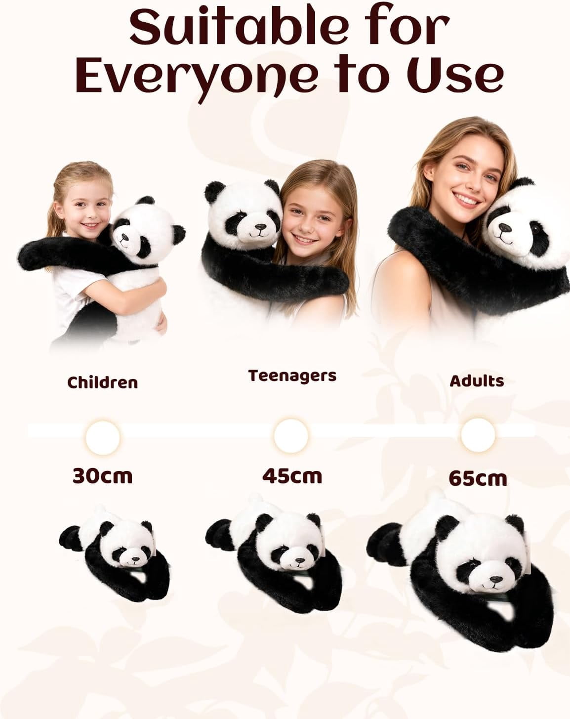 Weighted Stuffed Animal – Panda, Sloth, Bear, Koala, Raccoon & Dinosaur Plushie with Extra-Long Hugging Arms, Soft Huggable Stuffed Animal for Comfort (Panda, 25.6")
