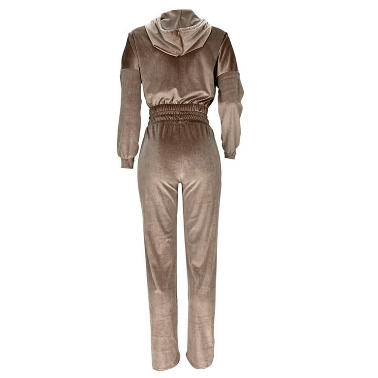 Khaki velour tracksuit hotsell