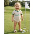 thumbnail image 5 of BemeyourBBs Newborn Baby Boy Girl Golf Outfit Infant Baby Girl Boy Summer Clothes 0 3 6 12 18 Months Waffled Bubble Rompers Golf Embroidered Crew Neck Short Sleeve Bodysuits Jumpsuits Playsuit, 5 of 9