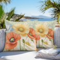 thumbnail image 5 of Waterproof Throw Pillow Covers Set of 2, 24x24 Inch Retro Spring Floral Decorative Pillowcases Outdoor Pillow Slip Cushion Covers Set for Couch Tent Watercolor Summer Flower Farmhouse, 5 of 7