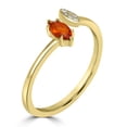 thumbnail image 2 of Gemistry Clara 14k Gold Fire Opal Gemstone Bypass Stackable Ring, 2 of 4