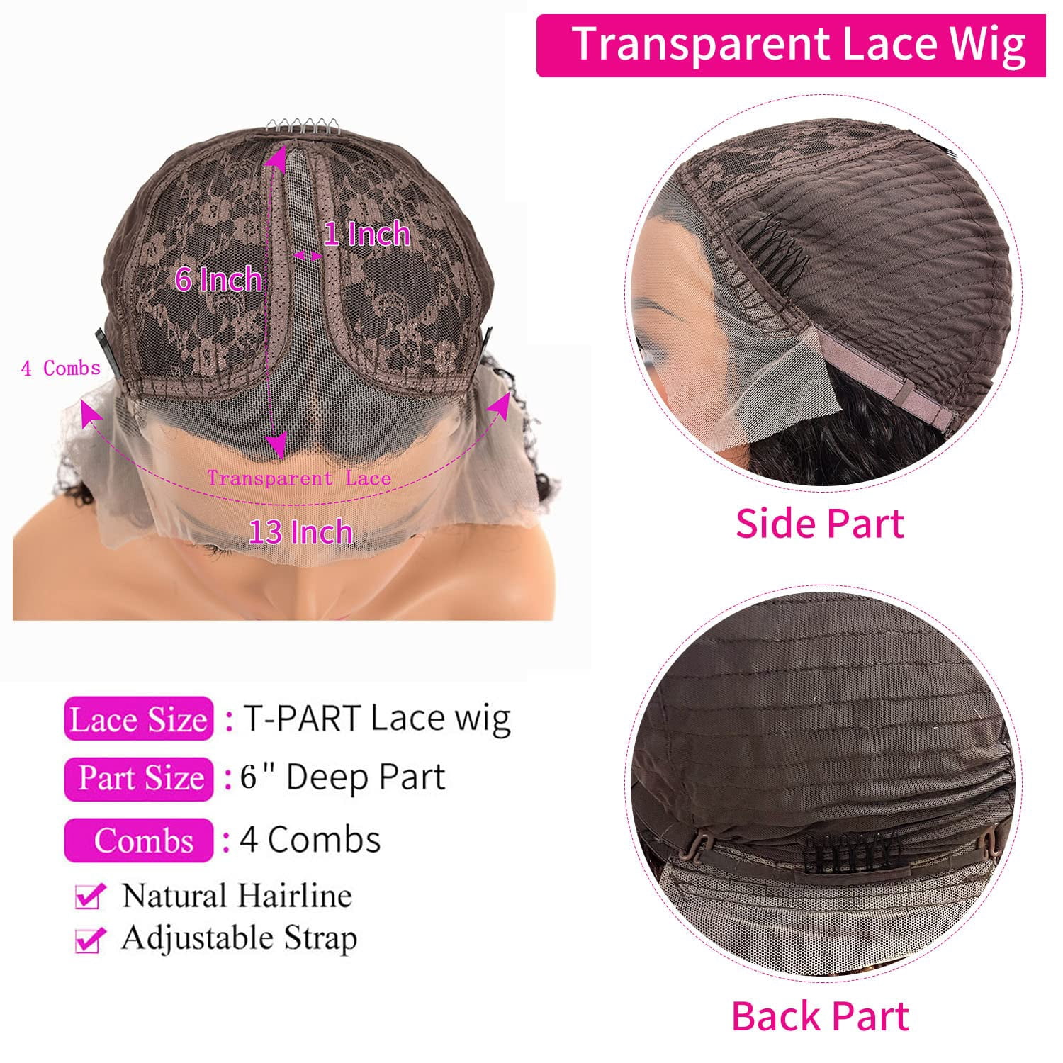 Transparent Lace Front Wigs Human Hair Middle Part Bob Wigs Human Hair 13x6 Lace Front Wigs Straight Human Hair Wigs Short Bob Wigs For Black Women Pre Plucked 150% Density 10Inch