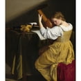 thumbnail image 2 of Orazio Gentileschi 12x14 Gold Ornate Wood Frame and Double Matted Museum Art Print Titled - The Lute Player (C. 1612-1620), 2 of 4