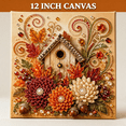 thumbnail image 4 of 3D Pearl Diamond Art Kit with Autumn Birdhouse and Floral Design, 12 Inch, Fall Colors, for Home Wall Decor, Diy Craft Decoration, 4 of 4