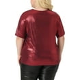thumbnail image 3 of NOMADIC NOOK Women's Plus Size Shirts Metallic Holographic Concert Carnival Party Packs Blouses, 3 of 5