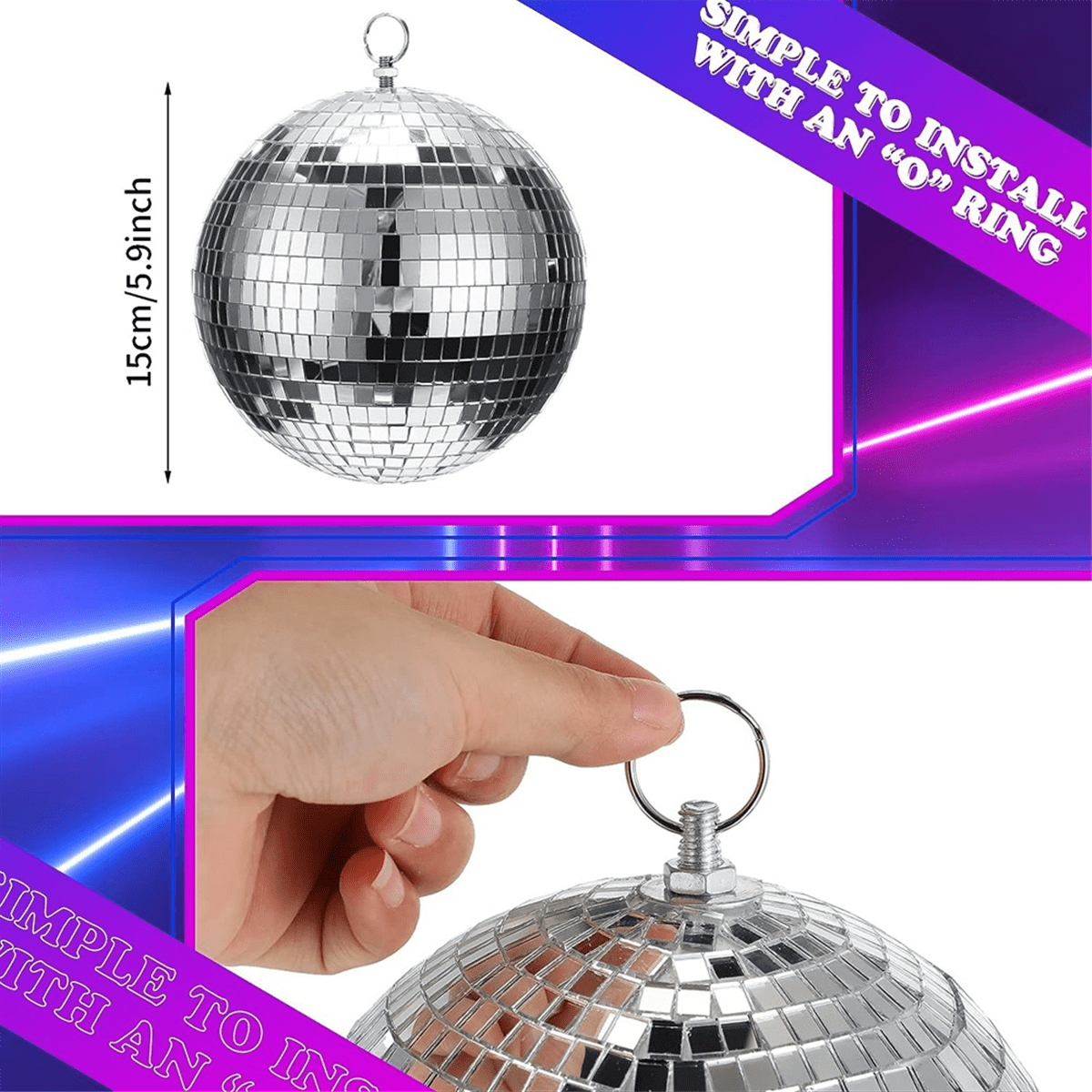 Mirror ball keyring best sale