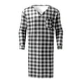 thumbnail image 4 of Christmas Clearance! ZVNAΖH Men's Long Sleeve Plaid Gown Shirt Ultra-Soft Sleep Shirt Nightgown with Matching Fuzzy Hats, 4 of 6