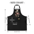 thumbnail image 5 of 2 Pack Adjustable Bib Apron with Floral Design - Pink & White Flowers on Black 2 Pockets Perfect for Cooking & Crafting for Men & Women, 5 of 6