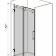 Elegant Frameless 60” Width x 76”Height Sliding Glass Shower Doors with