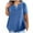Solid Color-Blue, variant on Jewelreauty Women Summer Plus Size Waffle Tops Casual Short Sleeve V Neck Shirts Casual Solid Basic Blouses (L, Blue)