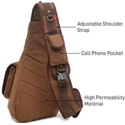 Ueasy Unisex Canvas Crossbody Sling Bag - Multi-Wear Chest Backpack for Travel, Hiking & Daily Commute