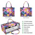 thumbnail image 2 of Large Capacity Tote Bag,Purple Yellow Blue Butterfly Pattern Handbag Fashion Luxury Tote Bag,15.7"x13"x 5.1" Inches,Laptop Compatible, 2 of 6