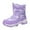 Purple, variant on Boots for Boys Toddler Snow Boots Boys Girls Winter Cold Weather Waterproof Non Slip Warm Shoes for Little Kids(Navy,1)