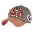 thumbnail image 1 of WITHMOONS Baseball Cap Faux Leather Brim USA Flag Star and Stripes LX1381 (Brown), 1 of 1