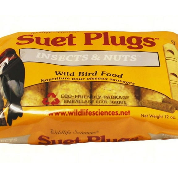 Wildlife Sciences WSC788 Insects & Nuts Suet Plugs (12 oz)