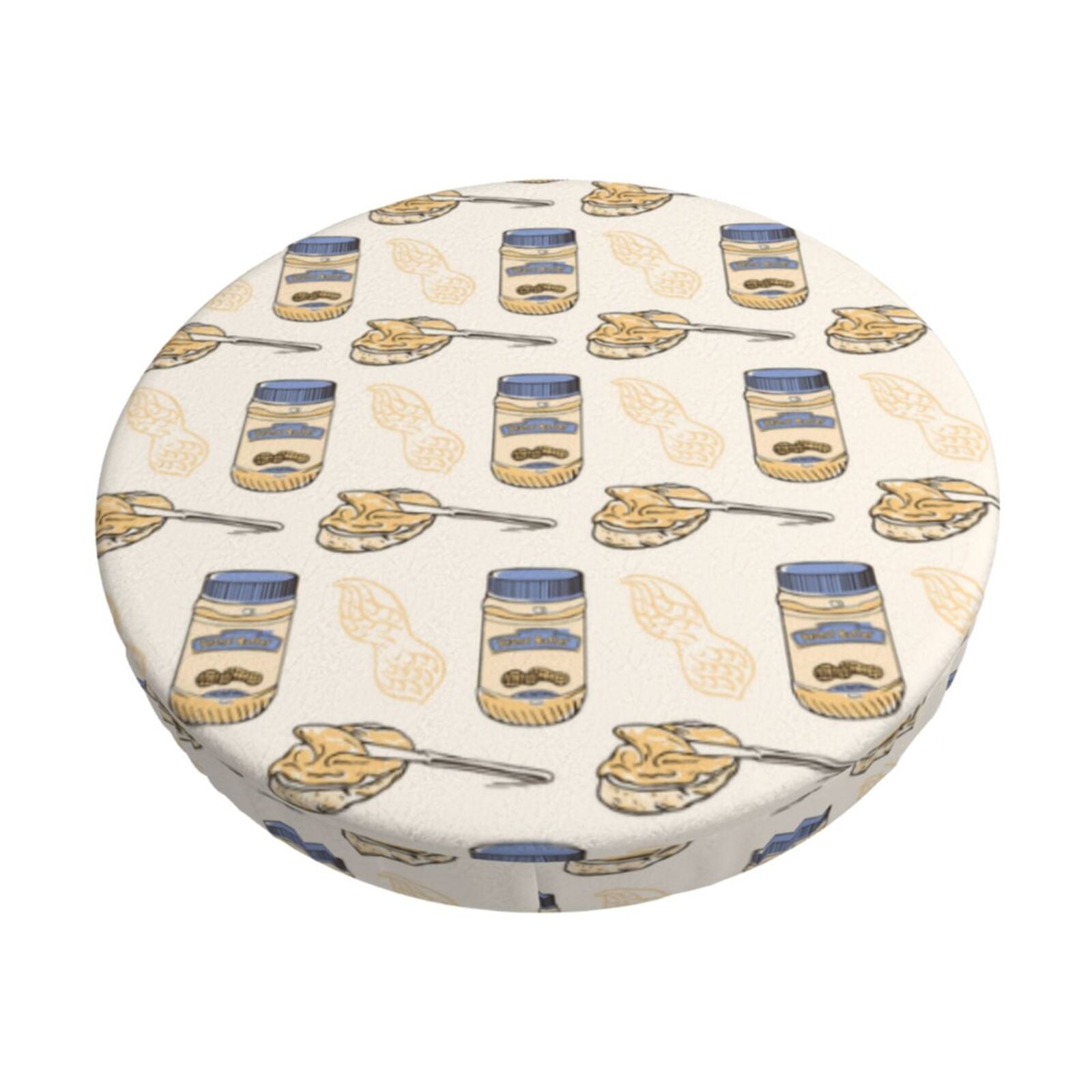 Easygdp Peanuts Print Easy To Install Bar Stool Covers&Stool Covers Round&Elastic Stool Cover, Barstool Covers,Washable&Bottom With Elastic Edge-12 inch