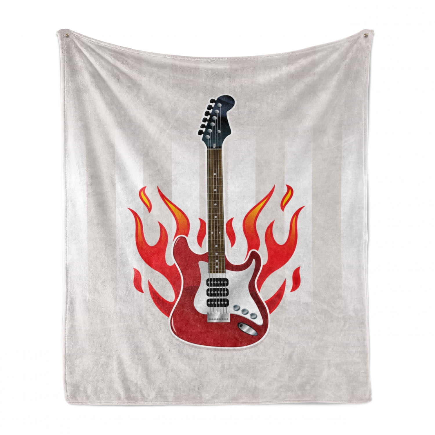 Fire and Water Guitar Throw Blanket Soft Lightweight Warm Flannel Comfort Gift Throws Bedding for Home Bed Sofa Couch Travel 