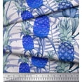 thumbnail image 2 of Soimoi Moss Georgette Fabric Leaves & Pine Fruits Print Sewing Fabric Yard 42 Inch Wide, 2 of 3