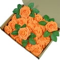 thumbnail image 1 of Yuarrent 25 piezas PE Artificial Rosa decorativa realista hogar escritorio boda fiesta ceremonia flor rama planta decoración Kits de decoración para fiestas Azul claro, 1 of 6
