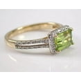 thumbnail image 5 of 2Ct Emerald Cut Simulated Peridot Diamond Halo Women's Classic Engagement Ring 14K Yellow Gold Plated 925 Silver, 5 of 5