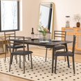thumbnail image 4 of VECELO Set of 4 Dining Chairs, Modern Dining Side Chairs for Home Kitchen, Metal Slat Back Seat Cushion Chair, Black, 4 of 7