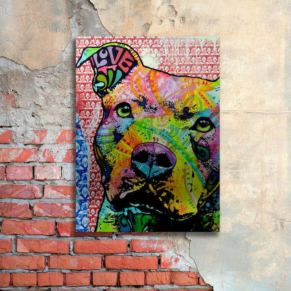 Dean Russo 'Thoughtful Pitbull II' Floating Brushed Aluminum Art