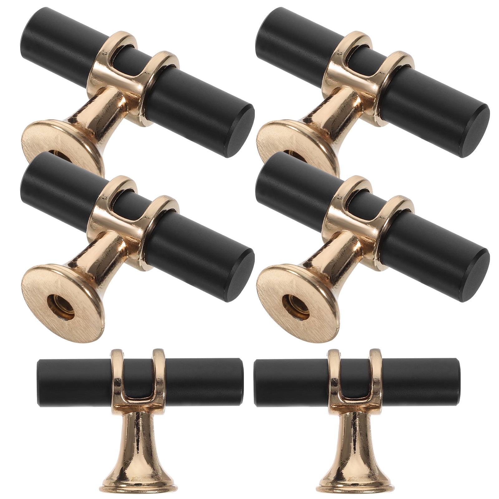 WEAVILUX kitchen cabinet knobs 10pcs Zinc Alloy Pulls Black Furniture Handle