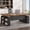 Brown+Black, variant on 63" Height Adjustable Executive Desk with Open Storage Shelves, Modern Computer Desk with Privacy Panel for Home Office, Bedroom, Living Room