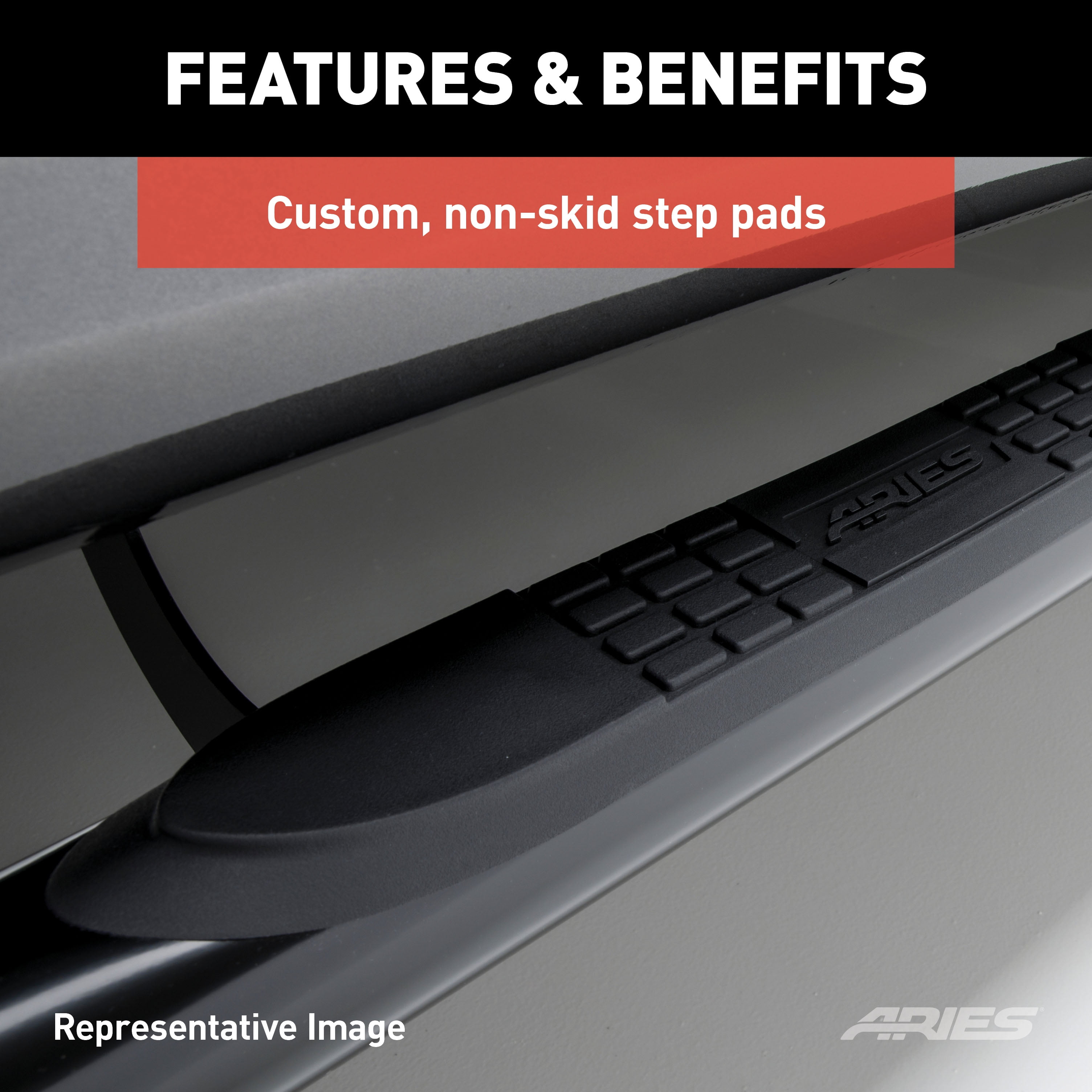 ARIES 204053-2 3-Inch Round Polished Stainless Steel Nerf Bars for GMC Sierra 2021