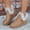Khaki, variant on Women Slip On Ankle Booties Fuzzy Boots Furry Faux Fur Lining Flat Short Snow Boots Fashion Winter Warm Comfy Suede Casual Shoes