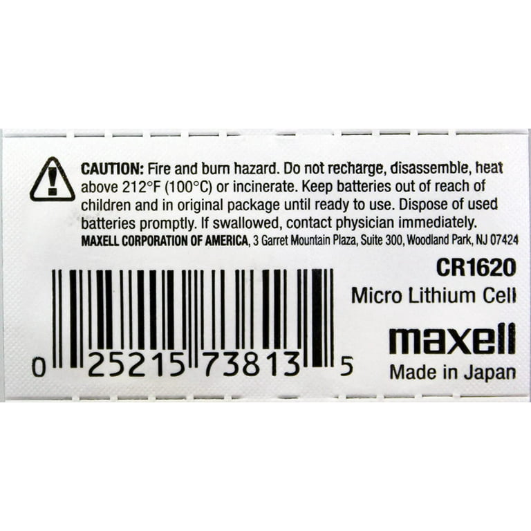 Pile lithium CR1620 Maxell - Blister (x1)