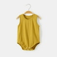 thumbnail image 2 of FAIWAD Newborn Summer Romper Baby Boy Girl Sleeveless Solid Color Bodysuit Unisex Infant Cotton Breathable Outfit, 0-2 Years, 2 of 4