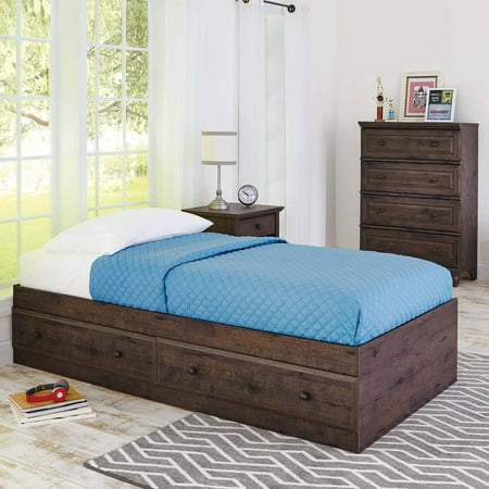 better homes and gardens crossmill mates bed, heritage walnut