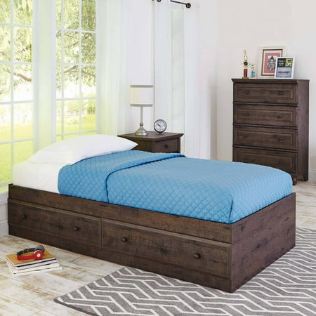 better homes and gardens crossmill mates bed, heritage walnut