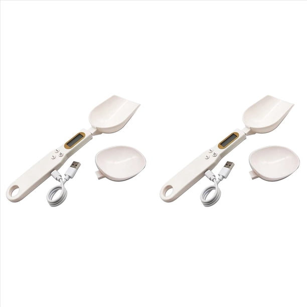 2X Cuchara Medidora de Carga USB Básculas de Gramo Gramera Digital Electrónica Pesaje Dimensional para Harina en Polvo Herramienta de Cocina