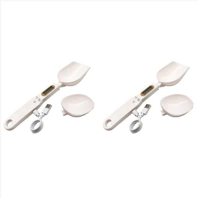 2X Cuchara Medidora de Carga USB Básculas de Gramo Gramera Digital Electrónica Pesaje Dimensional para Harina en Polvo Herramienta de Cocina