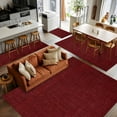thumbnail image 5 of Dark Red 4x6 Area Rugs, Farmhouse Burlap Solid Red Color Modern Linen Texture Non-Skid Rubber Backing Large Rectangle Rugs - Living Room Bedroom Home Office, Indoor Floor Mat Carpets Washable Rug, 5 of 9